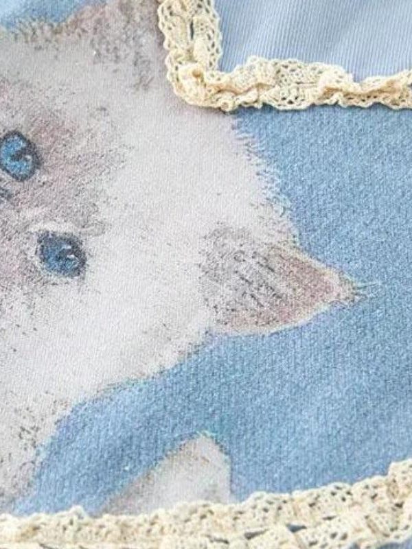 Soft Girl Cat Heart Mini Skirt