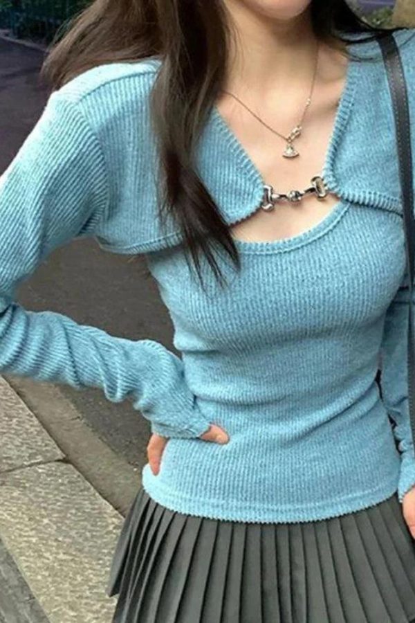 Soft Girl Corduroy Cardigan Vest Set