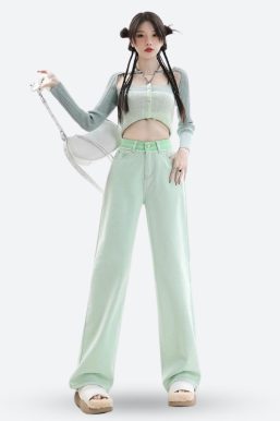 Soft Girl Distressed Straight Leg Pants