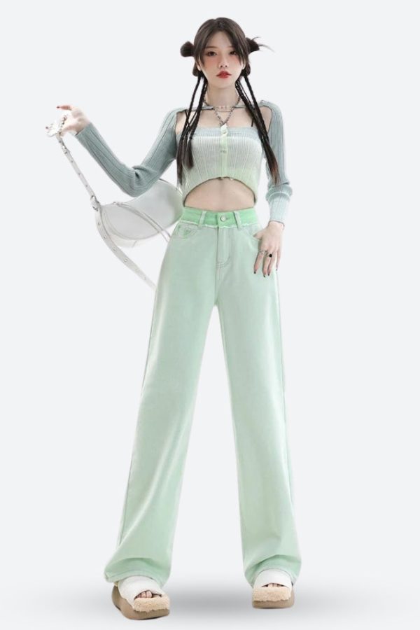 Soft Girl Distressed Straight Leg Pants