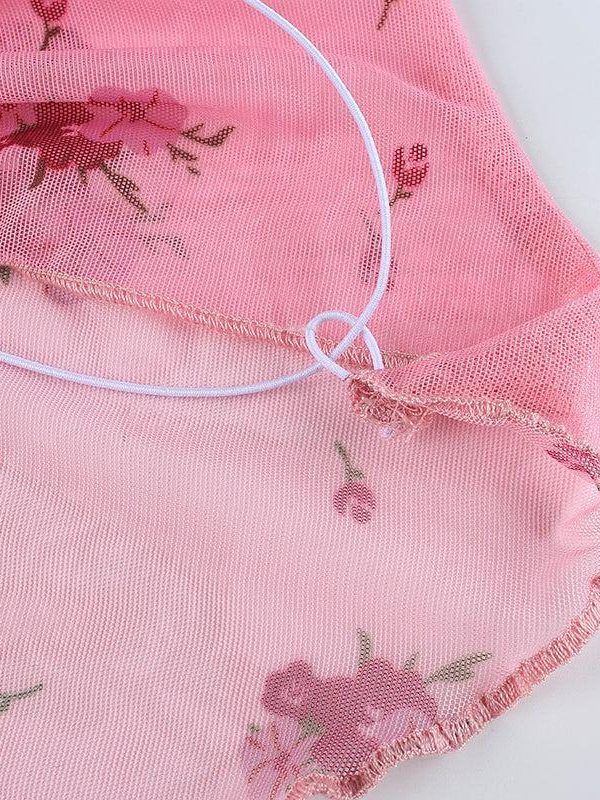 Soft Girl Floral Asymmetric Crop Top