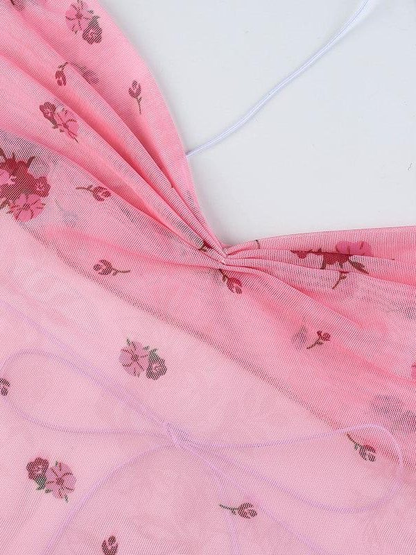 Soft Girl Floral Asymmetric Crop Top