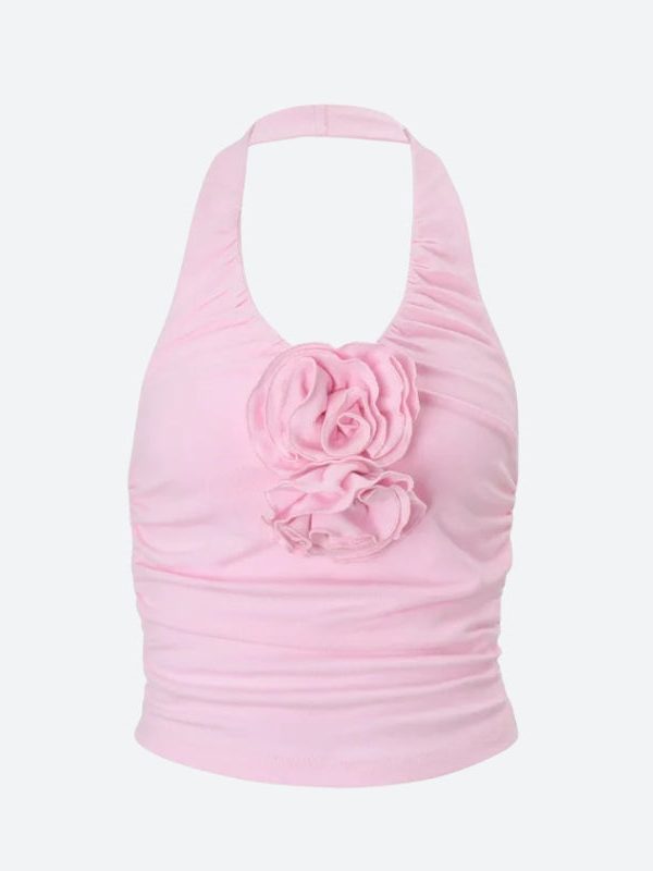 Soft Girl Floral Halter Top