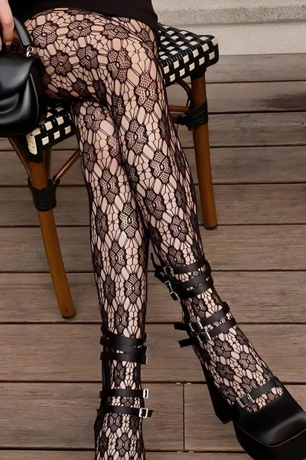 Soft Girl Floral Lace Tights