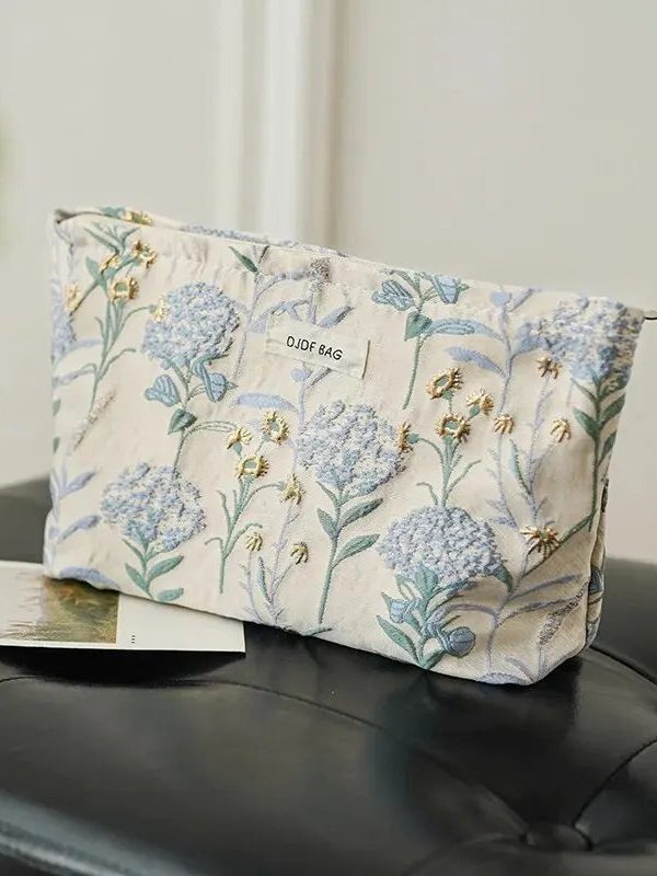 Soft Girl Floral Makeup Bag