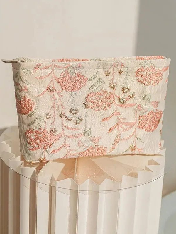 Soft Girl Floral Makeup Bag