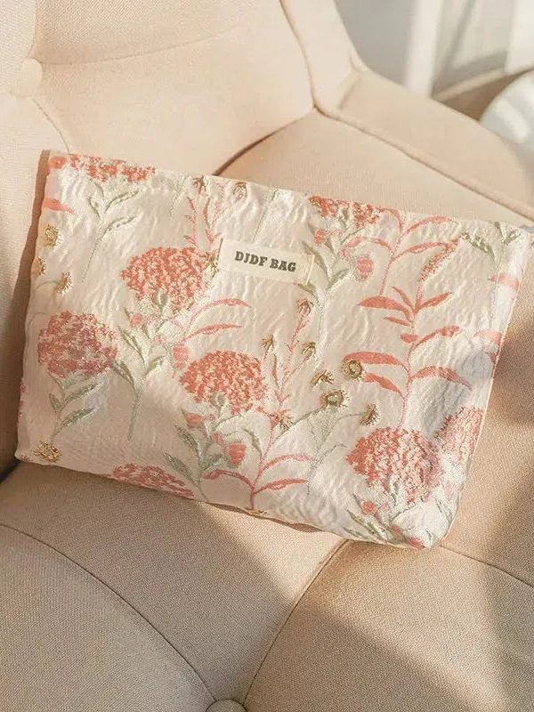 Soft Girl Floral Makeup Bag