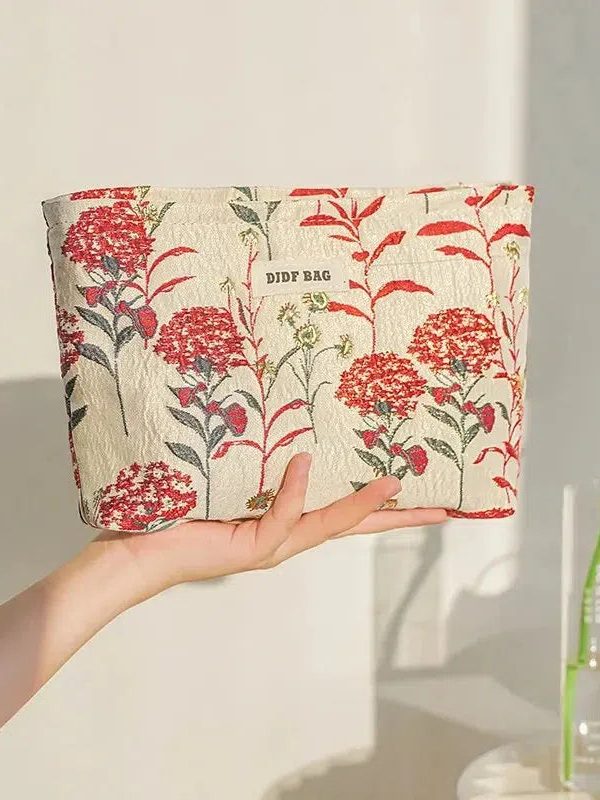 Soft Girl Floral Makeup Bag