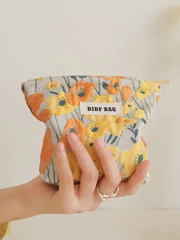 Soft Girl Floral Mini Makeup Bag
