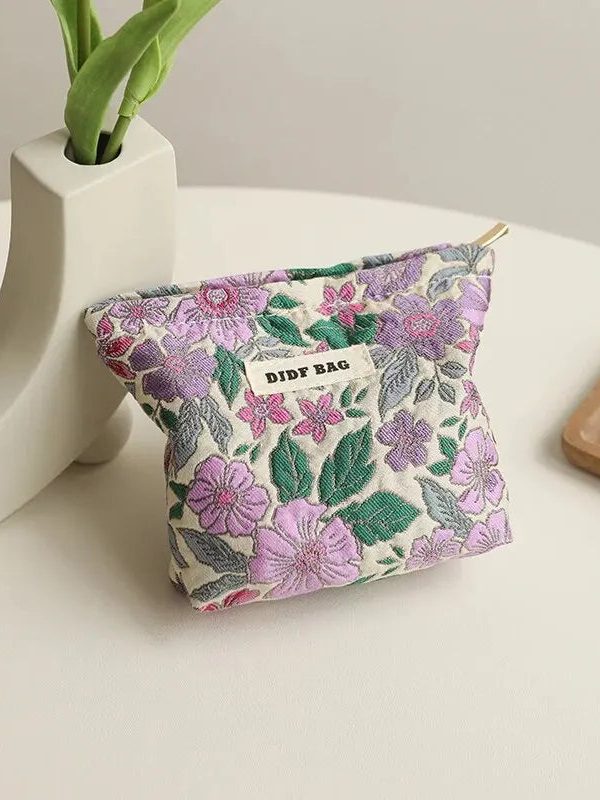 Soft Girl Floral Mini Makeup Bag