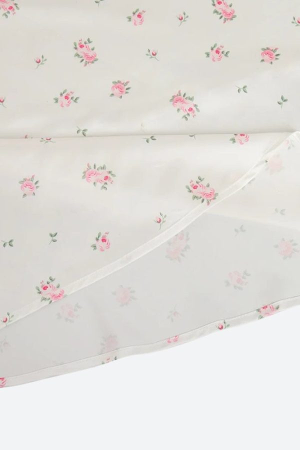 Soft Girl Floral Satin Midi Skirt