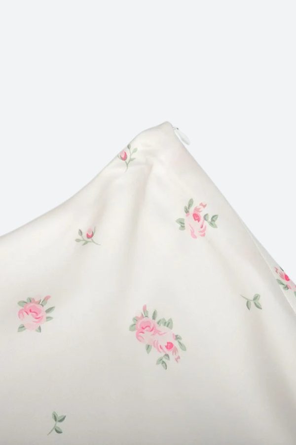 Soft Girl Floral Satin Midi Skirt