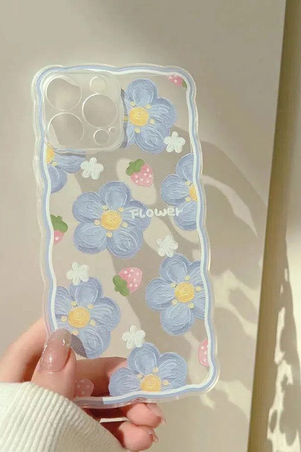 Soft Girl Flowers Clear Phone Case