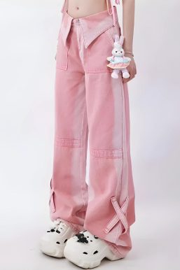 Soft Girl Folded Waist Jeans