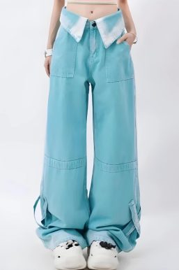 Soft Girl Folded Waist Jeans