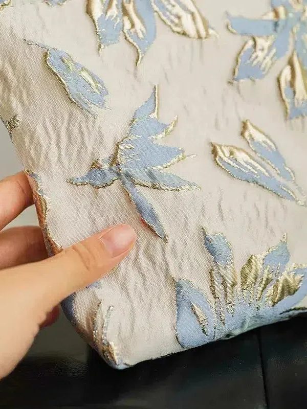 Soft Girl Gold Flower Makeup Bag