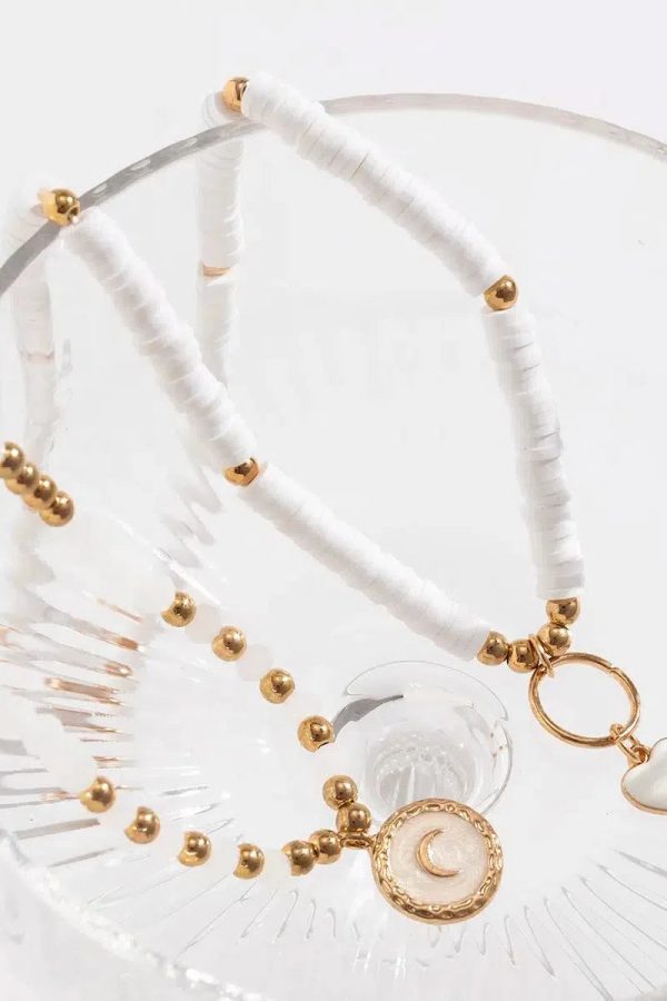 Soft Girl Heart & Moon Two-Pack Necklace Set