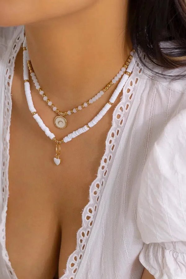 Soft Girl Heart & Moon Two-Pack Necklace Set