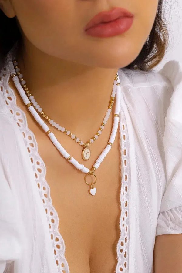 Soft Girl Heart & Moon Two-Pack Necklace Set