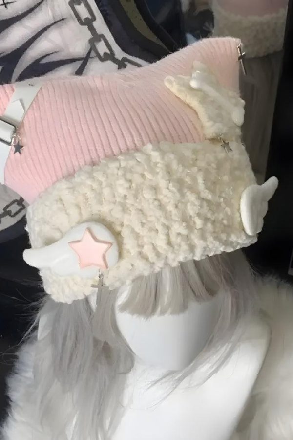 Soft Girl Kawaii Wings Knitted Beanie