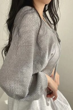 Soft Girl Lace Up Crop Cardigan