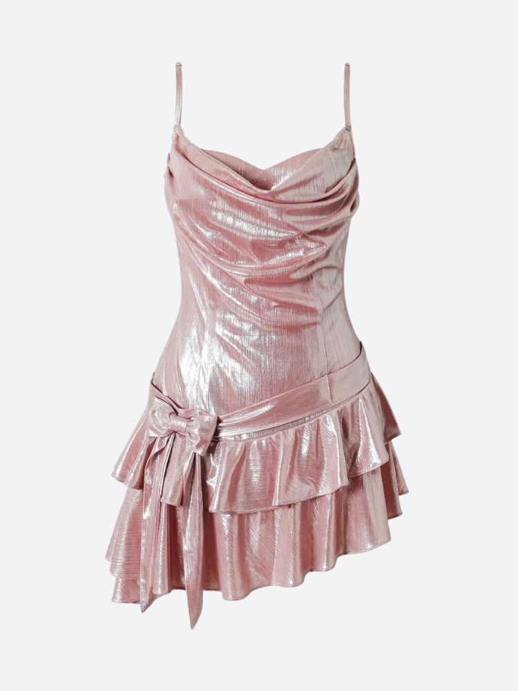 Soft Girl Metallic Mini Dress Soft Girl Metallic Mini Dress