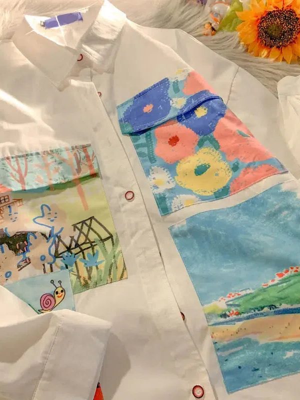 Soft Girl Oil Painting Shirt