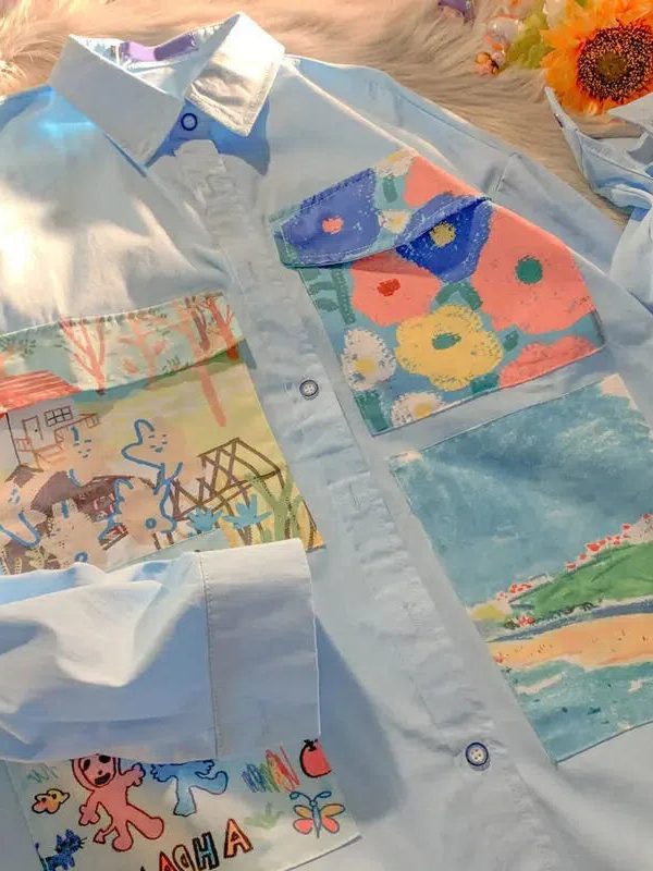 Soft Girl Oil Painting Shirt