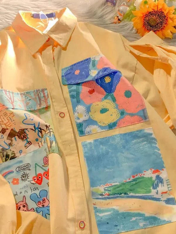 Soft Girl Oil Painting Shirt