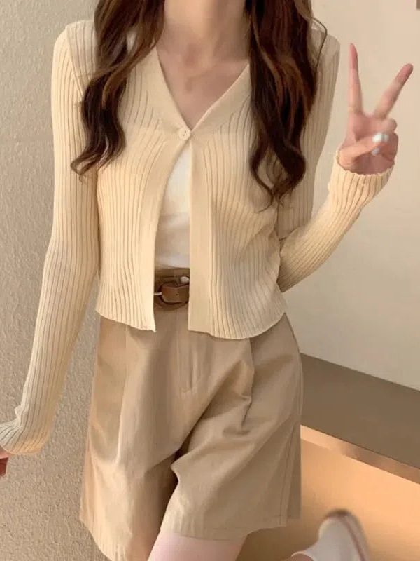 Soft Girl One Button Cardigan