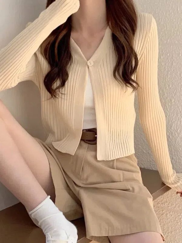 Soft Girl One Button Cardigan