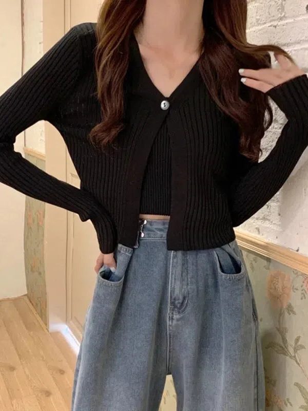 Soft Girl One Button Cardigan