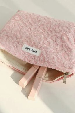 Soft Girl Pink Leopard Makeup Bag