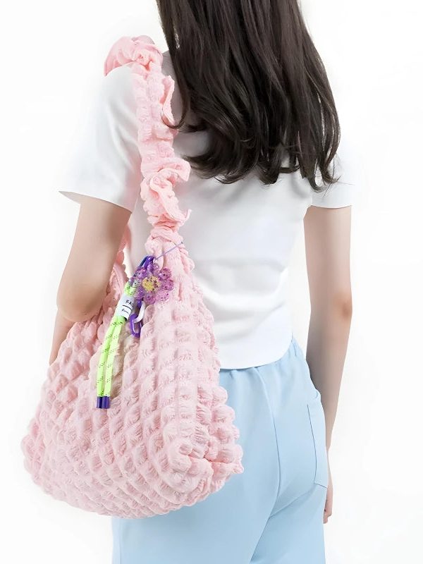 Soft Girl Quilted Ruched Hobo Bag