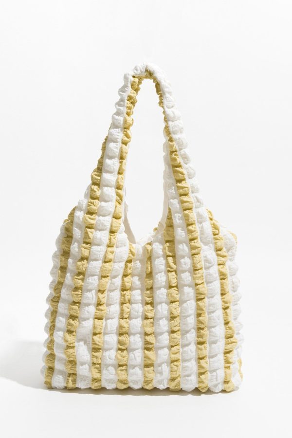 Soft Girl Quilted Striped Handbag