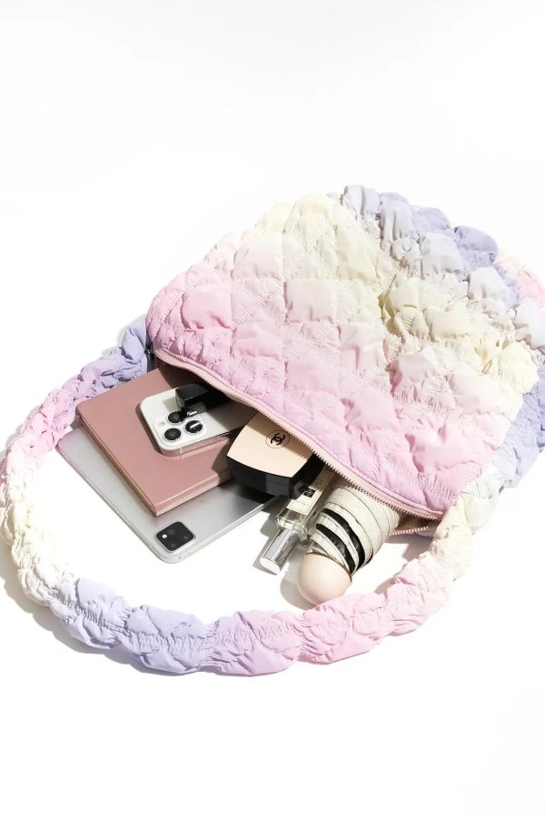 Soft Girl Rainbow Quilted Bag