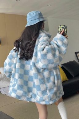 Soft Girl Reversible Checkered Jacket