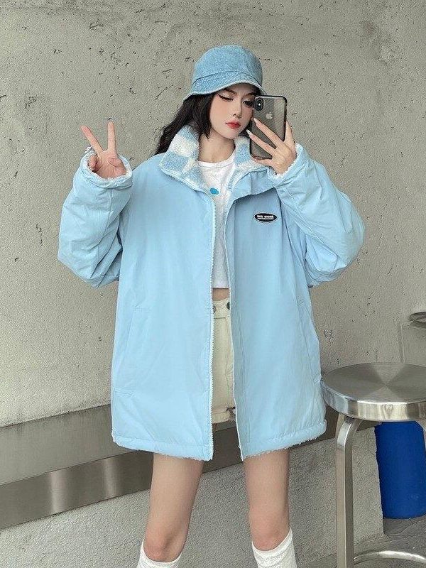 Soft Girl Reversible Checkered Jacket