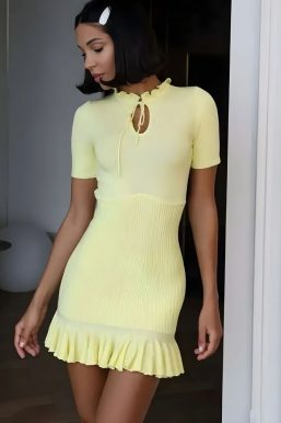 Soft Girl Ribbed Mini Dress