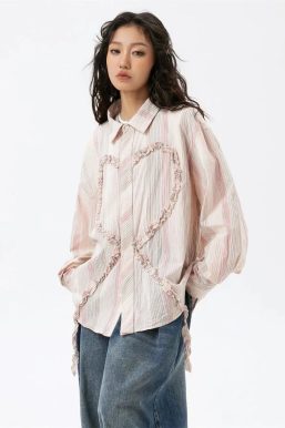 Soft Girl Ruffled Heart Shirt