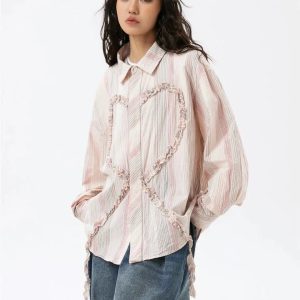 Soft Girl Ruffled Heart Shirt
