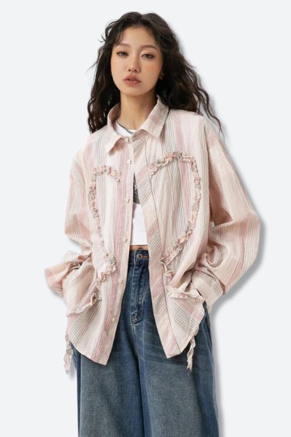 Soft Girl Ruffled Heart Shirt