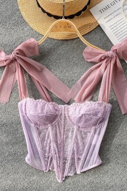 Soft Girl Sheer Lace Corset Top