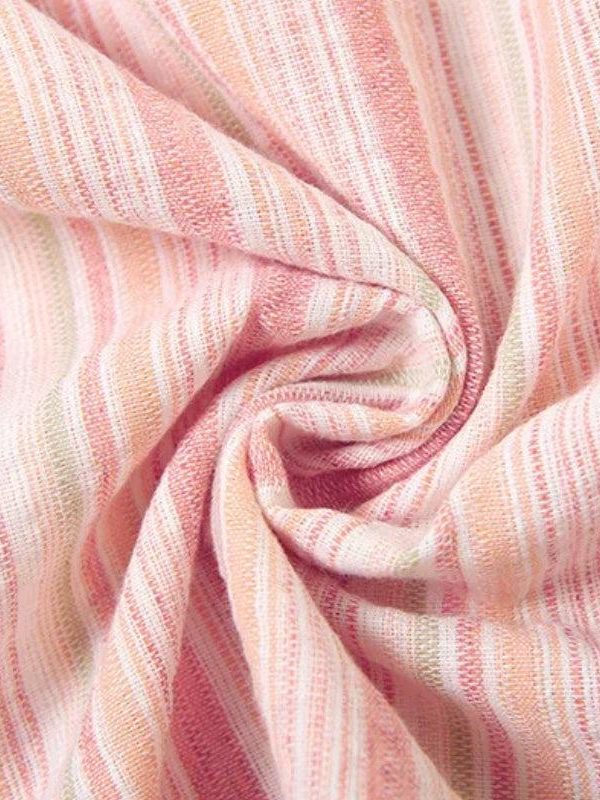 Soft Girl Striped Crop Top & Maxi Skirt Two Piece Set