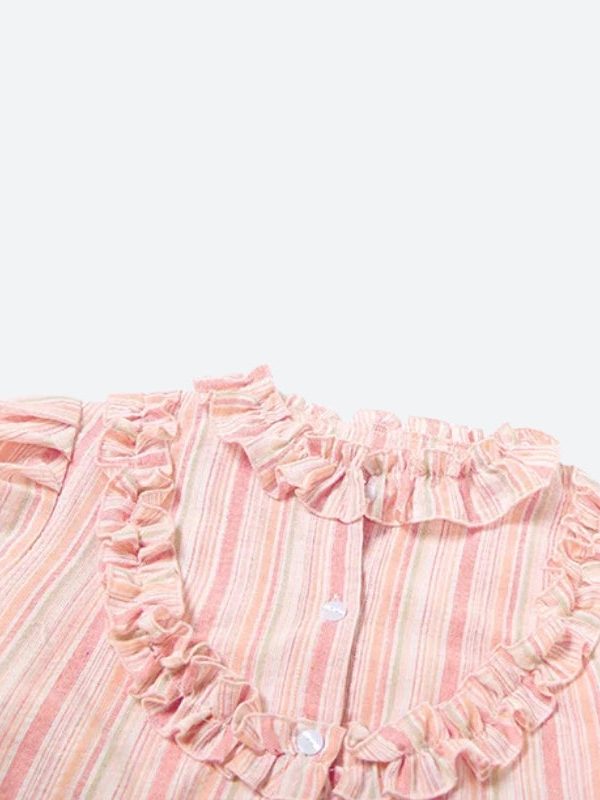 Soft Girl Striped Crop Top & Maxi Skirt Two Piece Set