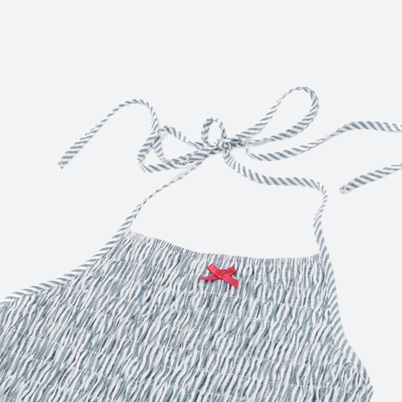 Soft Girl Striped Ruched Mini Dress Soft Girl Striped Ruched Mini Dress