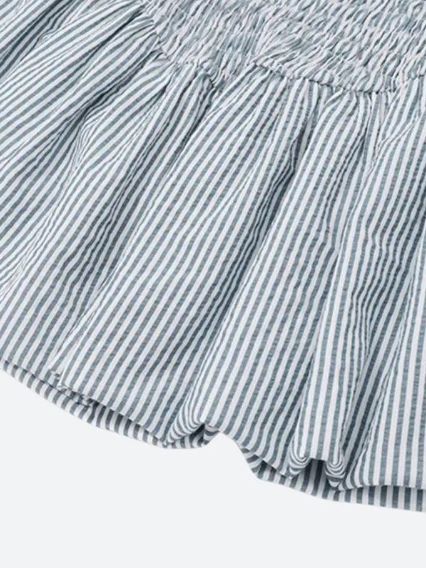 Soft Girl Striped Ruched Mini Dress