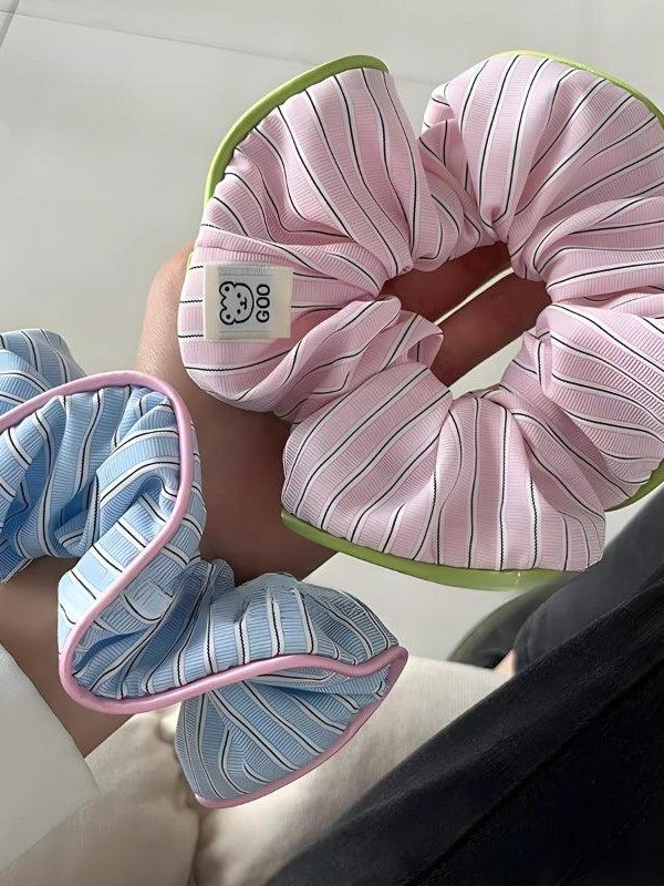 Soft Girl Striped Scrunchies