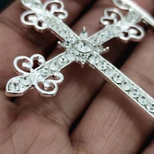 Sparkle Cross Hoop Earrings
