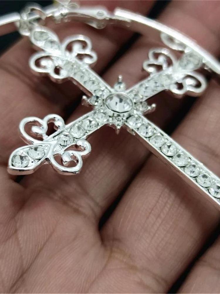 Sparkle Cross Hoop Earrings Sparkle Cross Hoop Earrings